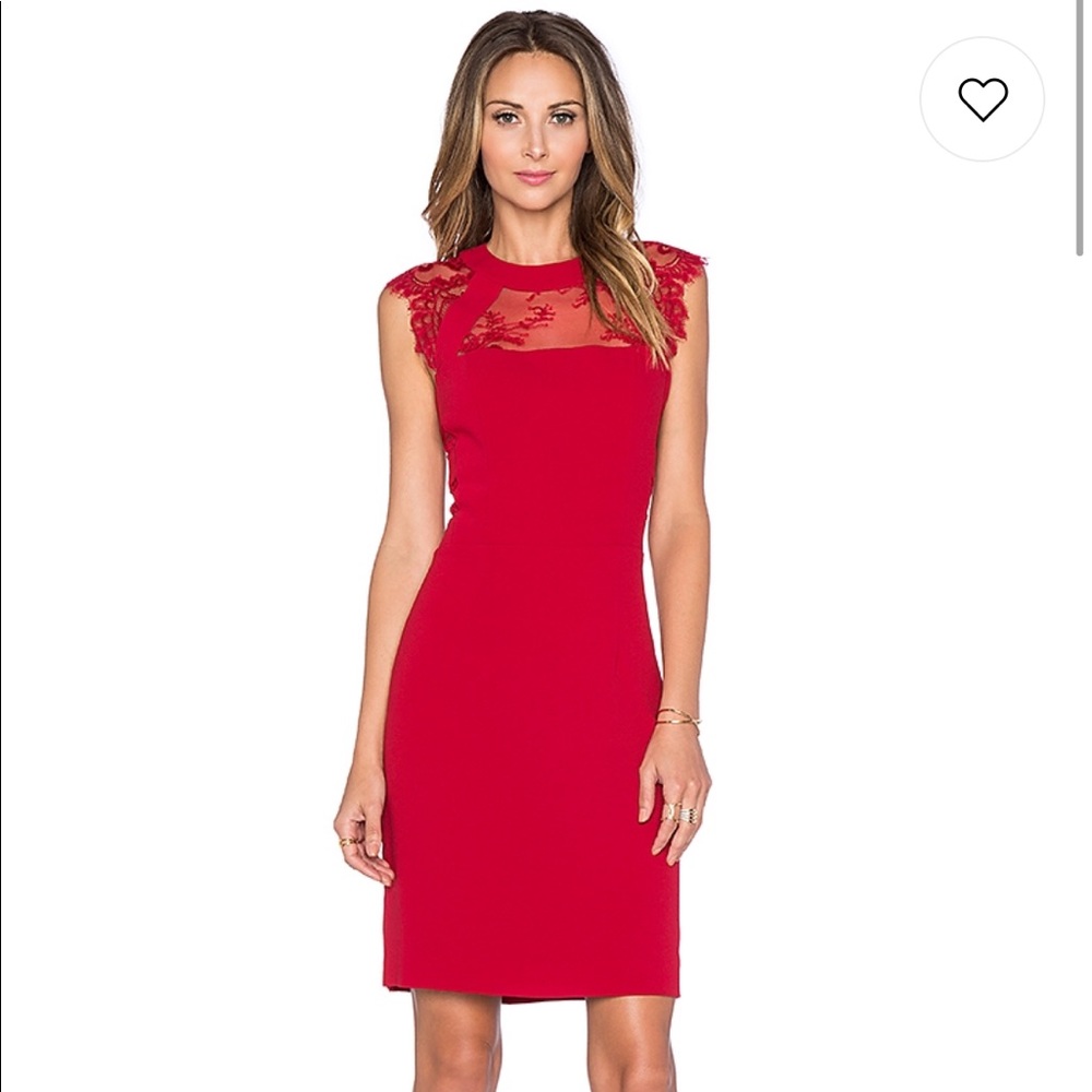 Kooples red lace mini dress